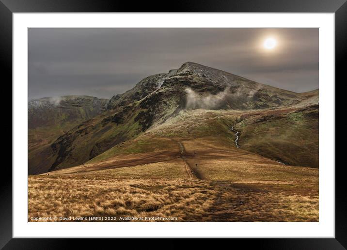 Grisedale Pike and Hobcarton Crag Framed Mounted Print by David Lewins (LRPS)