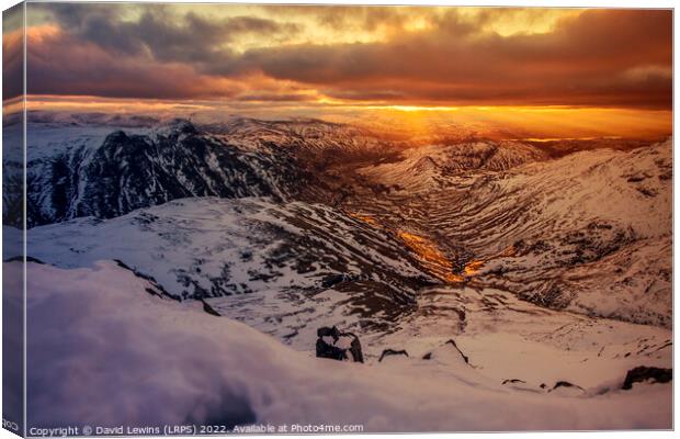 Great Langdale Valley Winter Sunrise Canvas Print by David Lewins (LRPS)