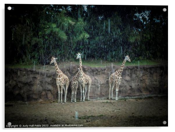 Standing in the Rain Acrylic by Judy Hall-Folde