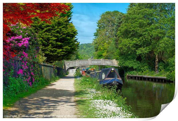 Hebden Bridge Rochdale Canal  Print by Alison Chambers
