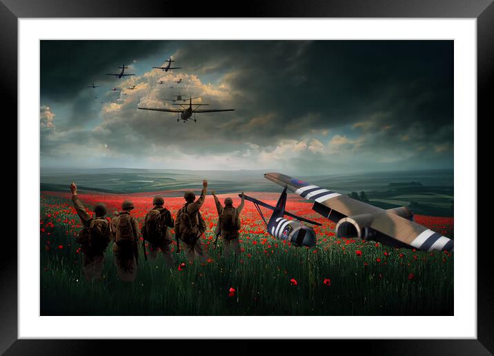 Paratroopers d day Framed Mounted Print by J Biggadike