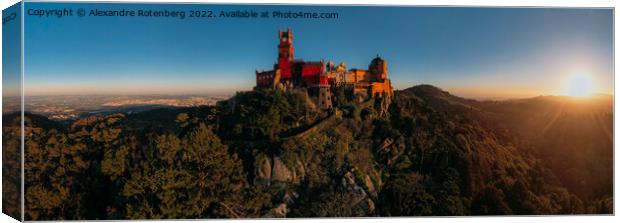 Panoramic view of Pena Palace, Sintra at sunset Canvas Print by Alexandre Rotenberg