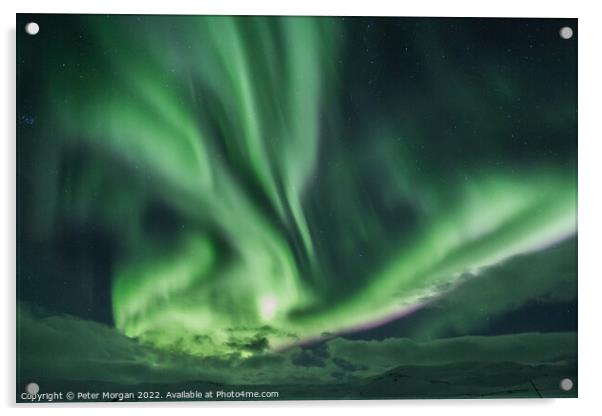 Aurora storm Acrylic by Peter Morgan