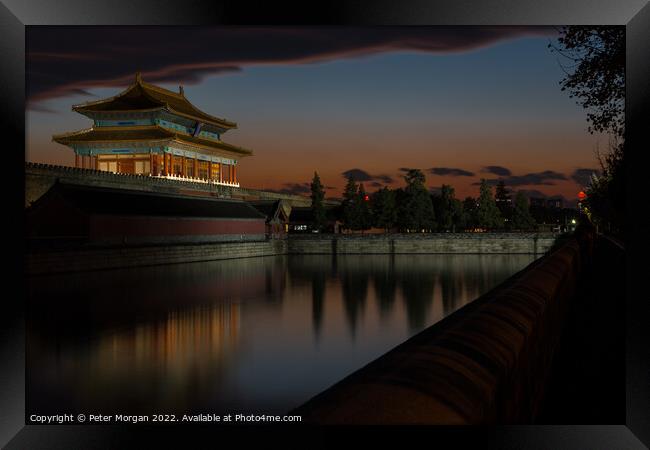 Sunrise at the Forbidden Palace Framed Print by Peter Morgan