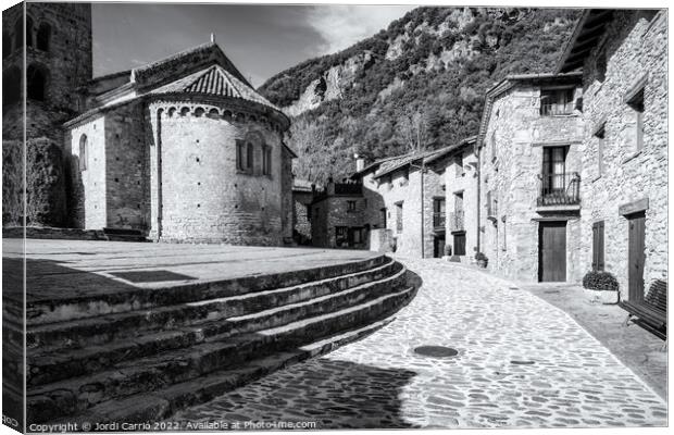 Romanesque Echoes in Beget - CR2011-4074-BW Canvas Print by Jordi Carrio