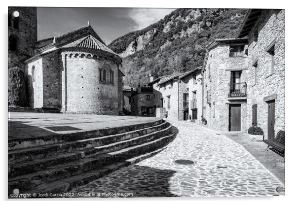 Romanesque Echoes in Beget - CR2011-4074-BW Acrylic by Jordi Carrio