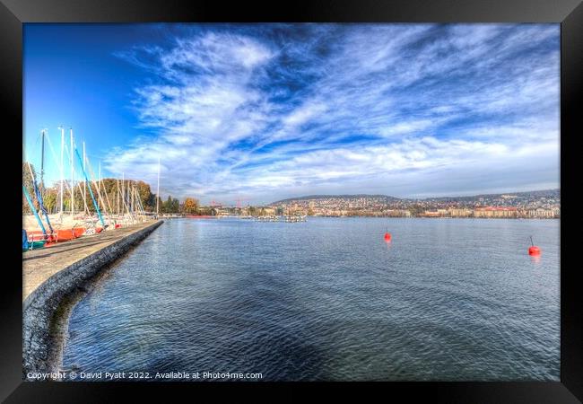 Lake Zurich Vista Framed Print by David Pyatt