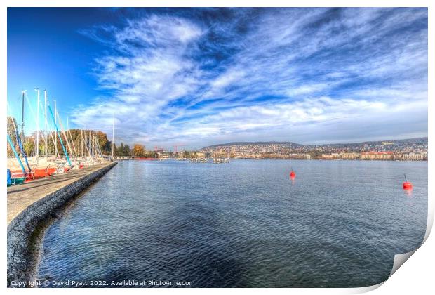 Lake Zurich Vista Print by David Pyatt