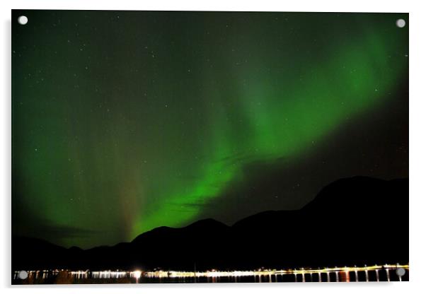 The Northern Lights Aurora Borealis Skei Norway Acrylic by Andy Evans Photos