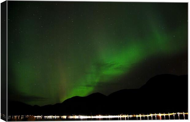 The Northern Lights Aurora Borealis Skei Norway Canvas Print by Andy Evans Photos
