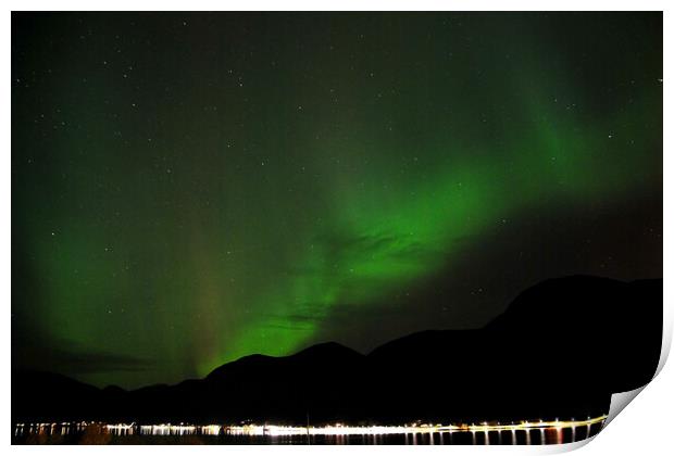 The Northern Lights Aurora Borealis Skei Norway Print by Andy Evans Photos