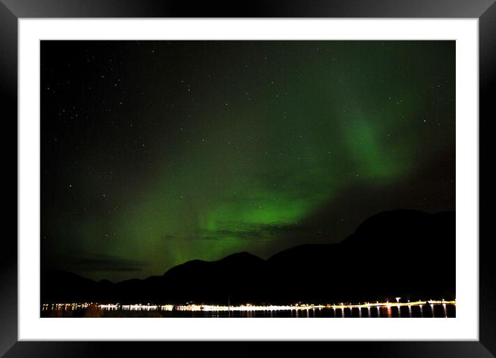 The Northern Lights Aurora Borealis Skei Norway Framed Mounted Print by Andy Evans Photos