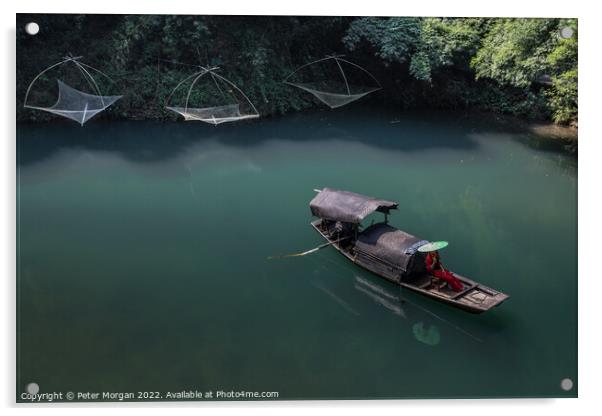 Fishing in China Acrylic by Peter Morgan