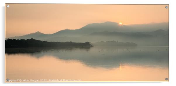 Misty Chinese Sunrise Acrylic by Peter Morgan