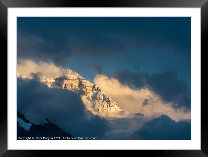 Everest at Sunset Framed Mounted Print by Peter Morgan