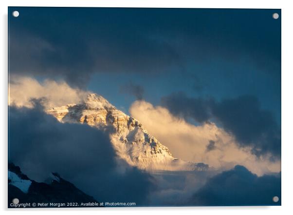 Everest at Sunset Acrylic by Peter Morgan