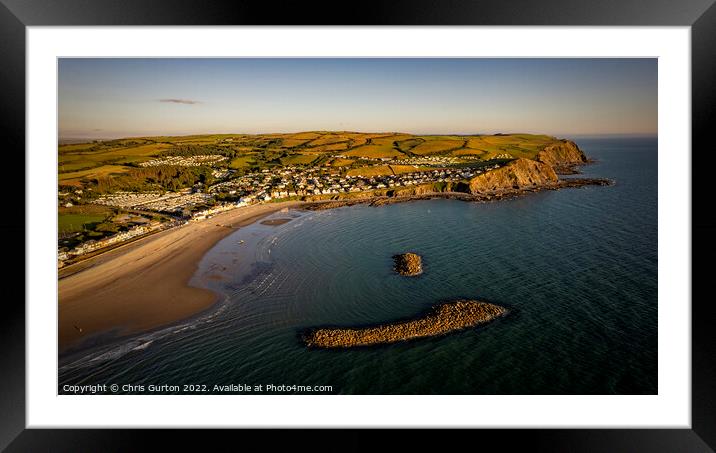 Borth from the Air Framed Mounted Print by Chris Gurton