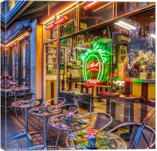 Iconic Coffee Shop in Soho Canvas Print by Beryl Curran