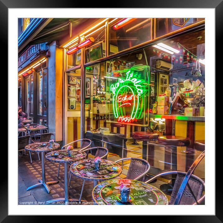 Iconic Coffee Shop in Soho Framed Mounted Print by Beryl Curran