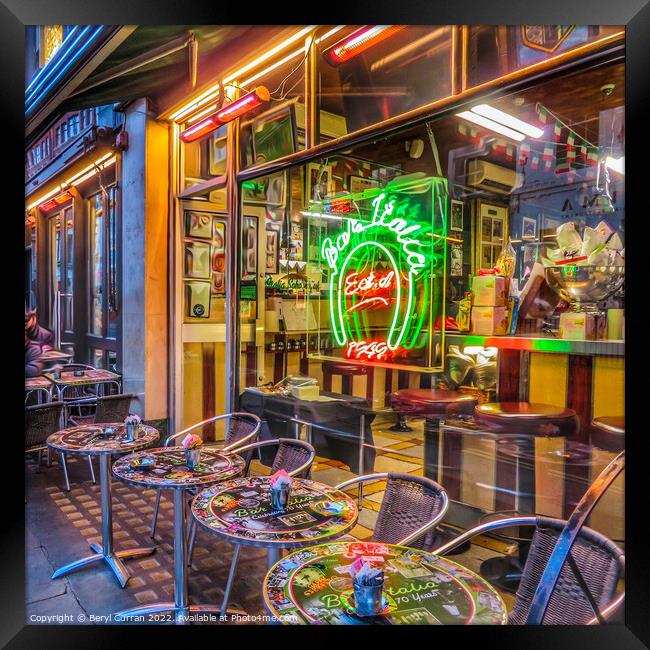Iconic Coffee Shop in Soho Framed Print by Beryl Curran