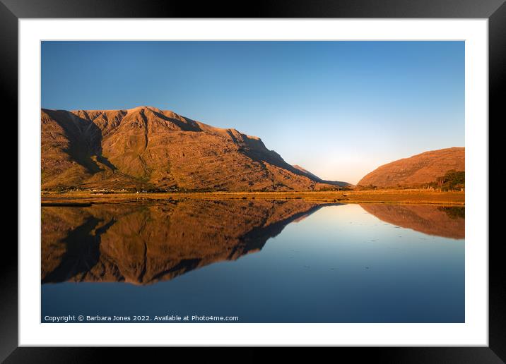 Liathach and Glen Torridon Reflection, Wester Ross Framed Mounted Print by Barbara Jones