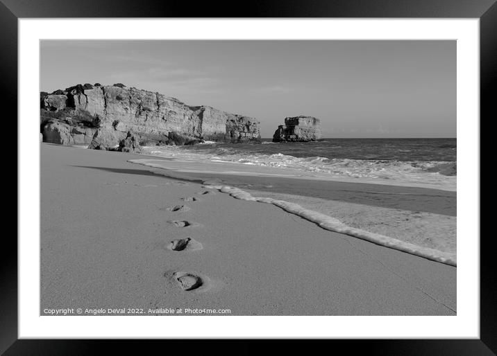 Footprints in Sao Rafael Beach Framed Mounted Print by Angelo DeVal