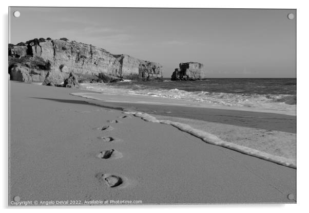 Footprints in Sao Rafael Beach Acrylic by Angelo DeVal