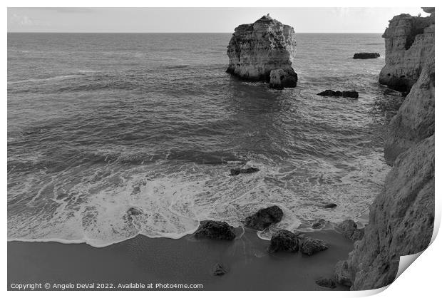Cliffs of Sao Rafael Beach - Monochrome Print by Angelo DeVal