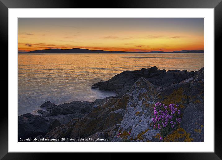 Portencross Sunset Scotland Framed Mounted Print by Paul Messenger