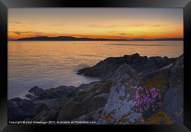 Portencross Sunset Scotland Framed Print by Paul Messenger
