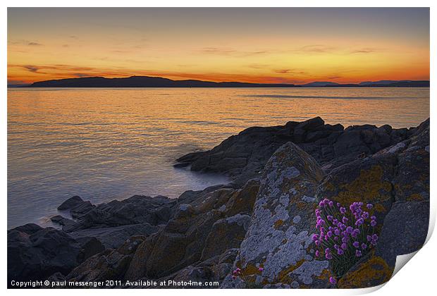 Portencross Sunset Scotland Print by Paul Messenger