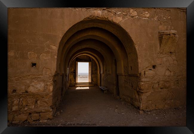 Qasr Kharana Desert Castle in Jordan Entrance Framed Print by Dietmar Rauscher