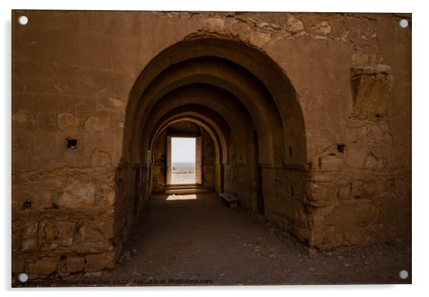 Qasr Kharana Desert Castle in Jordan Entrance Acrylic by Dietmar Rauscher
