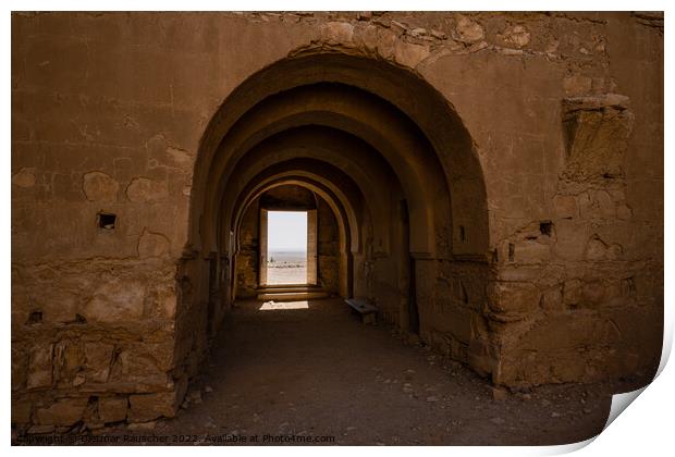 Qasr Kharana Desert Castle in Jordan Entrance Print by Dietmar Rauscher