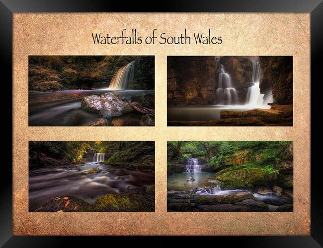 Waterfalls of South Wales Framed Print by Leighton Collins