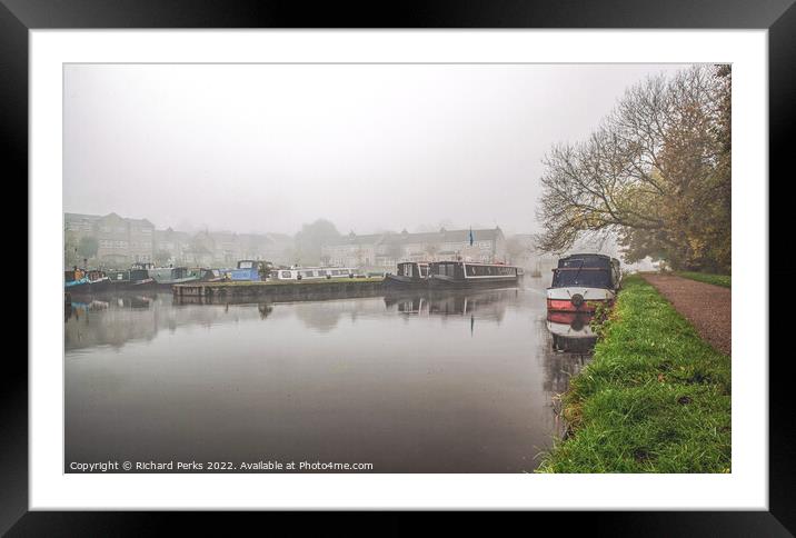 Autumn mornings on the canal Framed Mounted Print by Richard Perks