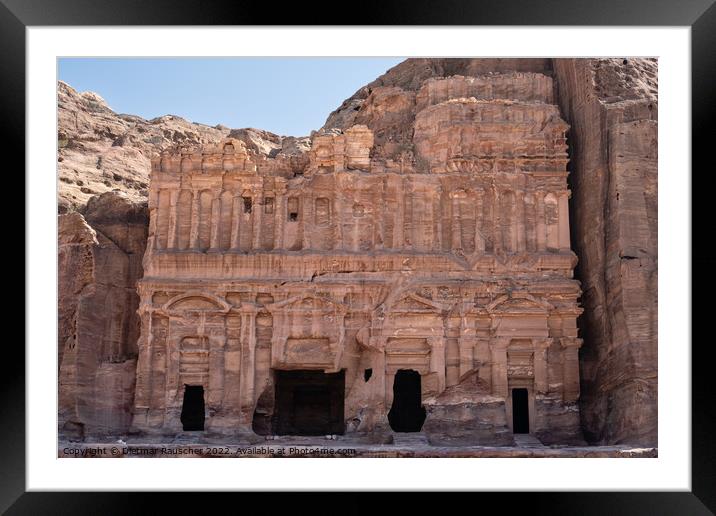 Palace Tomb in Petra, Jordan Framed Mounted Print by Dietmar Rauscher