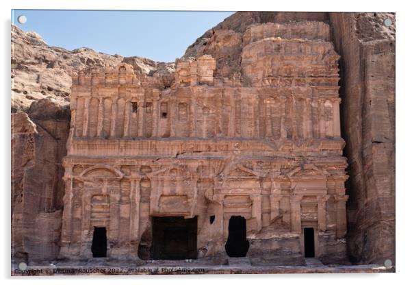 Palace Tomb in Petra, Jordan Acrylic by Dietmar Rauscher