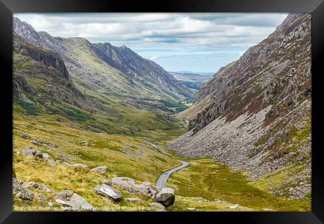 Long Road to Llanberis Framed Print by Adrian Burgess