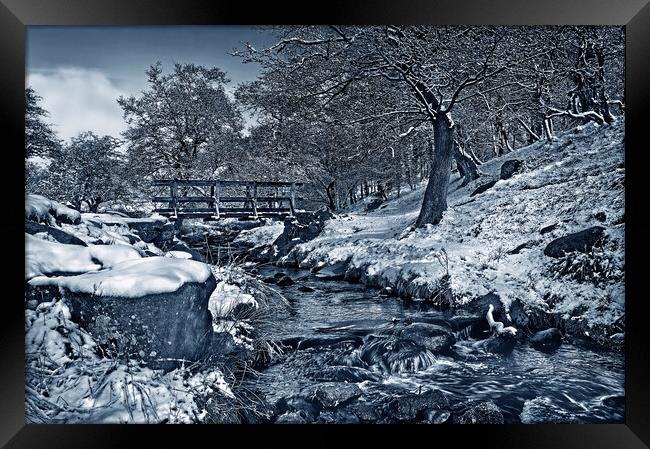 Burbage Brook in Winter  Framed Print by Darren Galpin