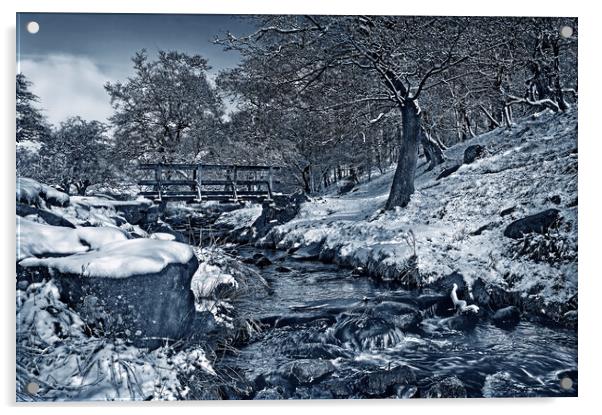 Burbage Brook in Winter  Acrylic by Darren Galpin
