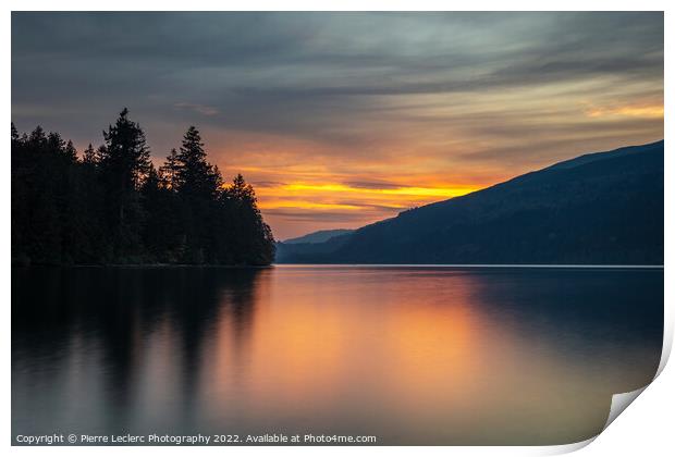 Cultus Lake at Sunset Print by Pierre Leclerc Photography