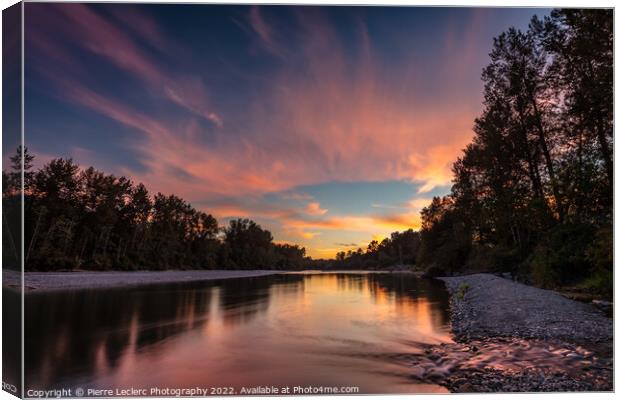 Colorful Sunset Sky from the Vedder River Canvas Print by Pierre Leclerc Photography