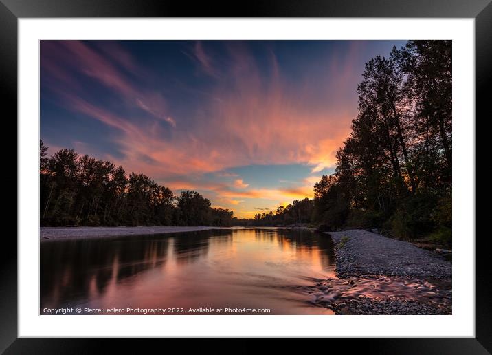 Colorful Sunset Sky from the Vedder River Framed Mounted Print by Pierre Leclerc Photography