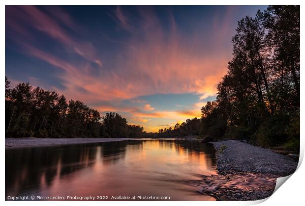 Colorful Sunset Sky from the Vedder River Print by Pierre Leclerc Photography