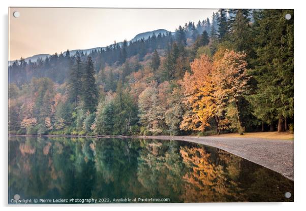 calm Smoky Autumn Lake Acrylic by Pierre Leclerc Photography