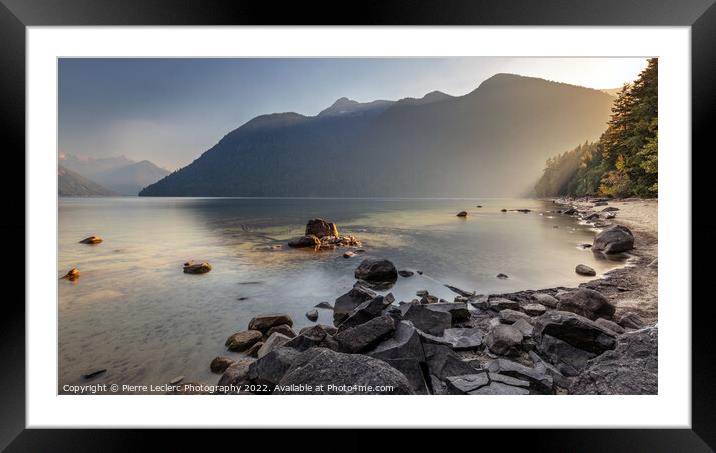 Smoky skies and Sunlight at Chilliwack Lake Framed Mounted Print by Pierre Leclerc Photography