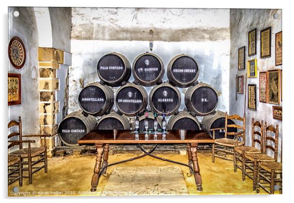 Sherry tasting cellar, Jerez, Spain Acrylic by Kevin Hellon