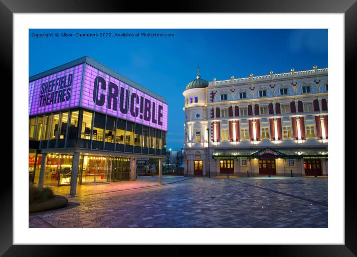 Sheffield Crucible and Lyceum Framed Mounted Print by Alison Chambers
