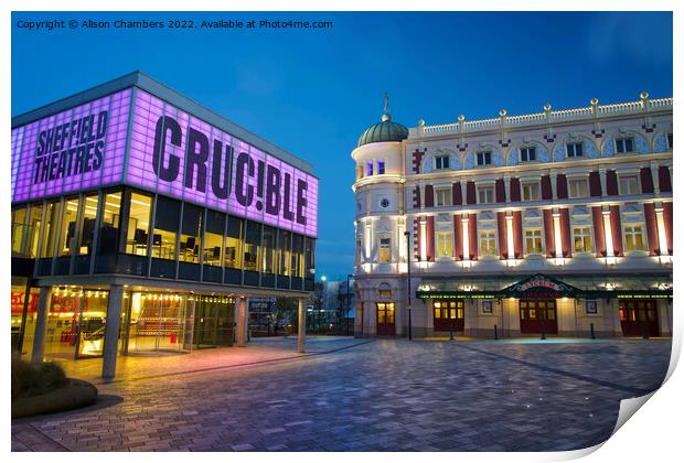 Sheffield Crucible and Lyceum Print by Alison Chambers